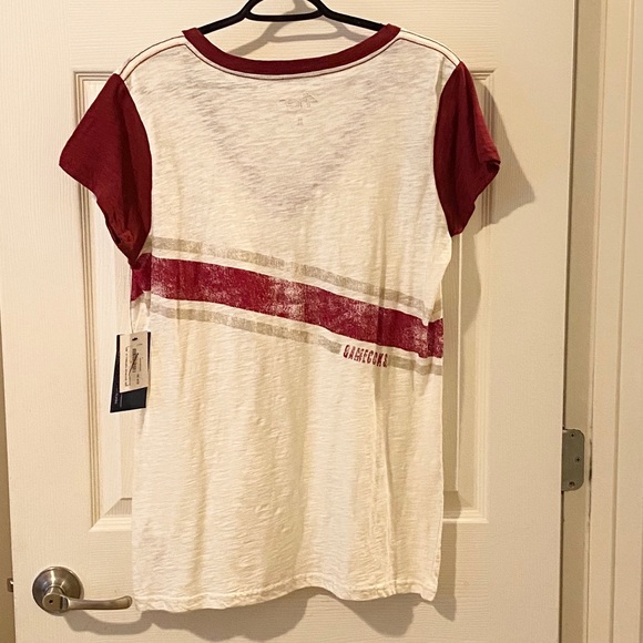 USC Gamecocks Distressed Football V-Neck Top NWT - Picture 2 of 4